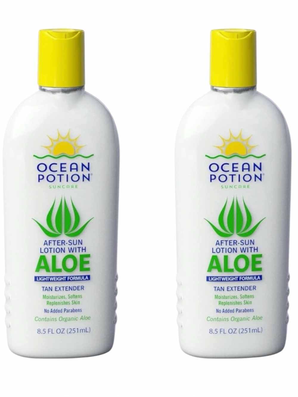 2 Ocean Potion After-Sun Lotion w/ Aloe Tan Extender Lightweight Formula 8.5 oz